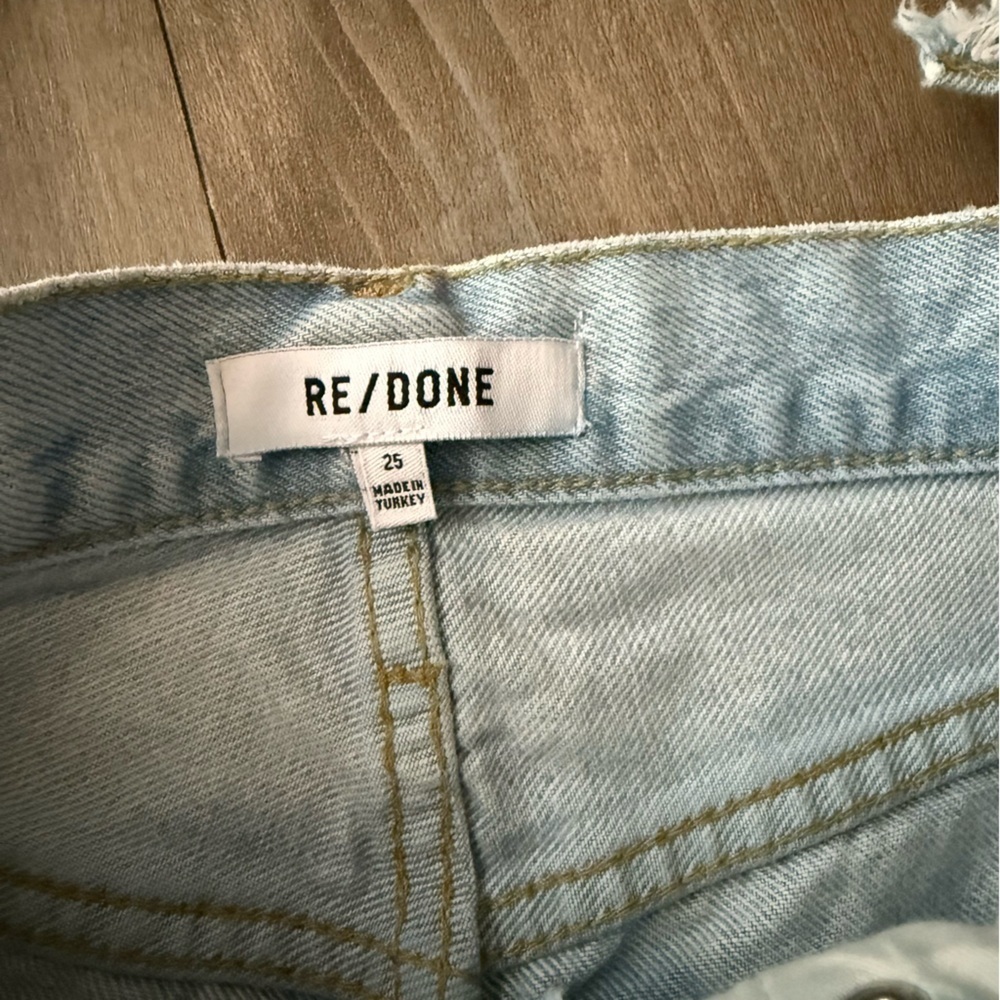 Re/Done Light Wash Distressed Straight-Leg Jeans - Picture 4 of 9